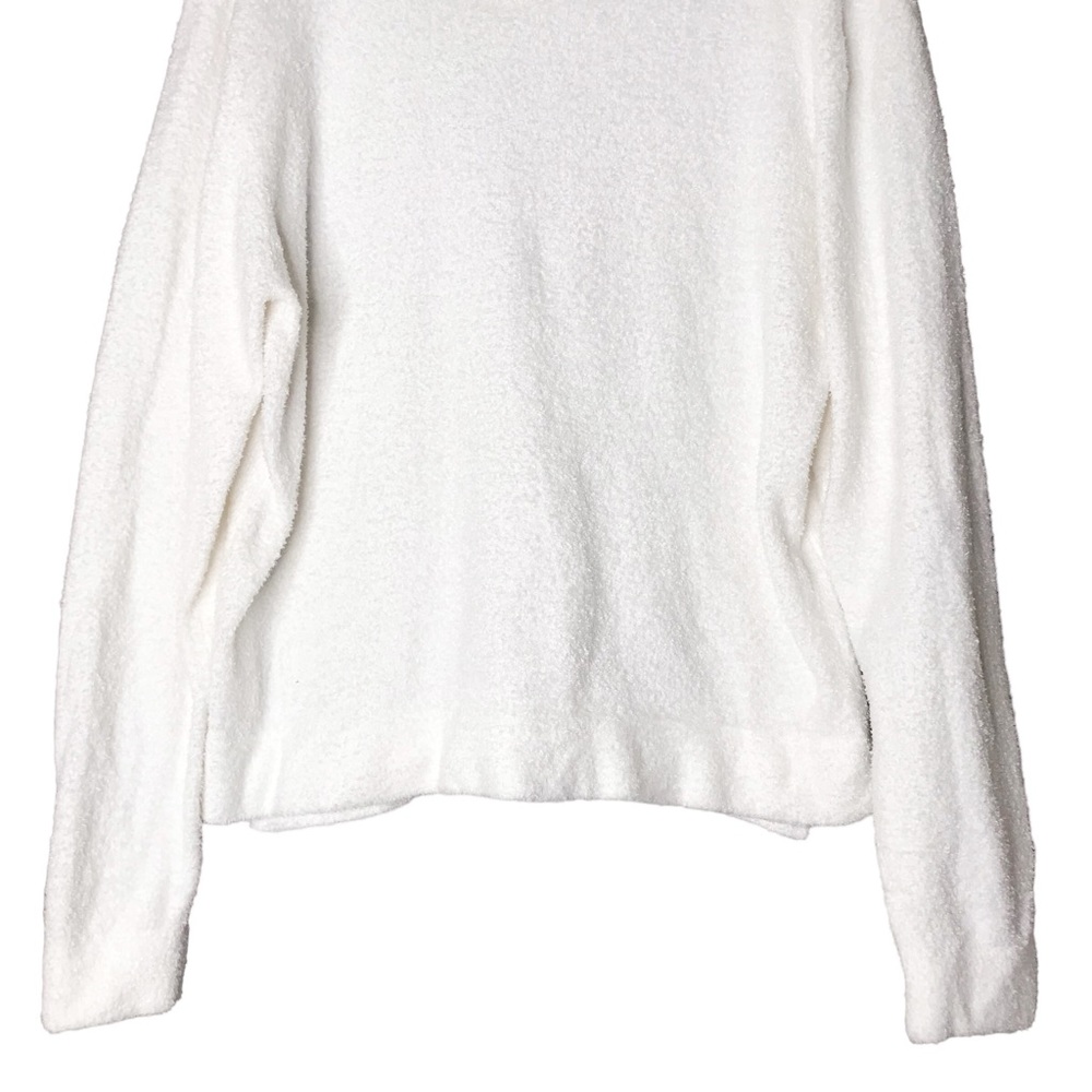 Large Winter White Knix Cozzzy Crew Top Pullover Fuzzy Shirt Lounge Plush - Picture 5 of 14